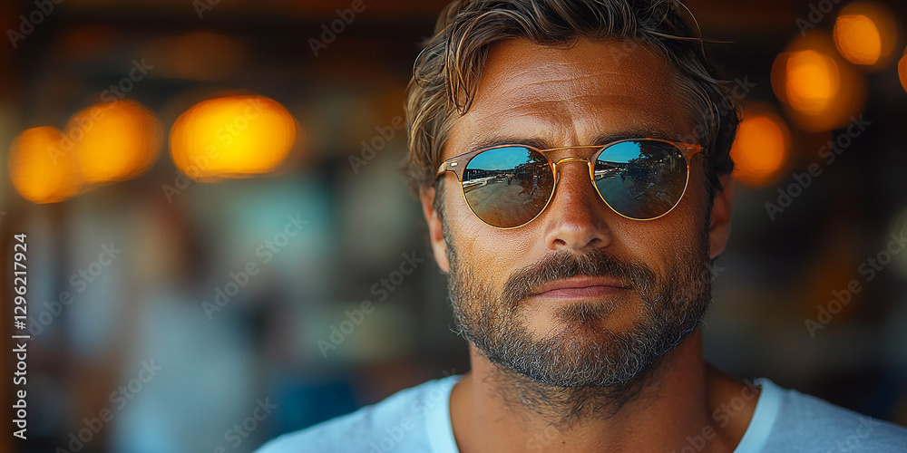 Portrait of an attractive men wearing glasses