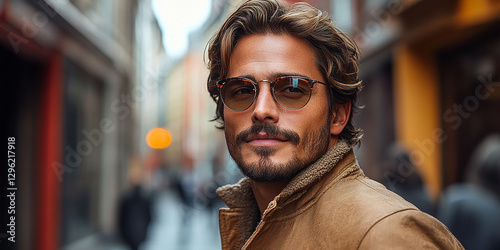 Obraz na płótnie Portrait of an attractive men wearing glasses w salonie