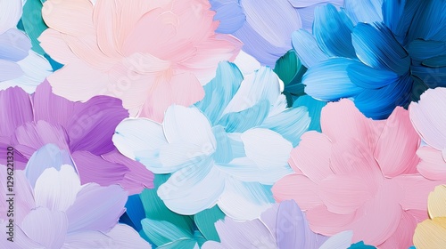 Pastel Flower Impasto Painting Texture Background