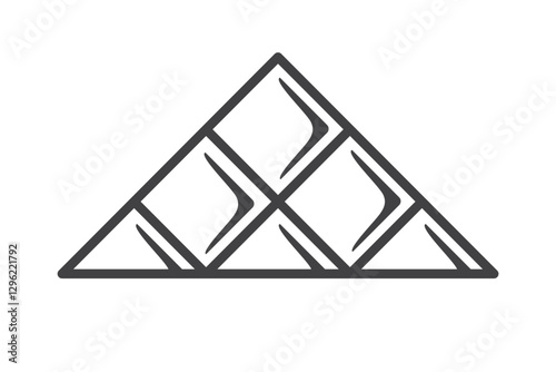 Tile floor line icon isolated on white background. Decorative laying tiles to bathroom, kitchen and others. Vector illustration