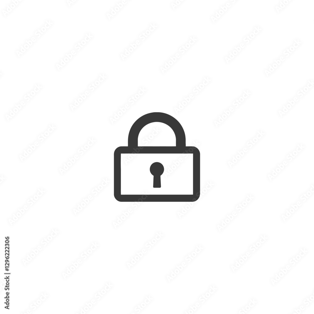 A Simple Black Outline Illustration Of A Padlock A Simple Black Outline Illustration Of A Padlock