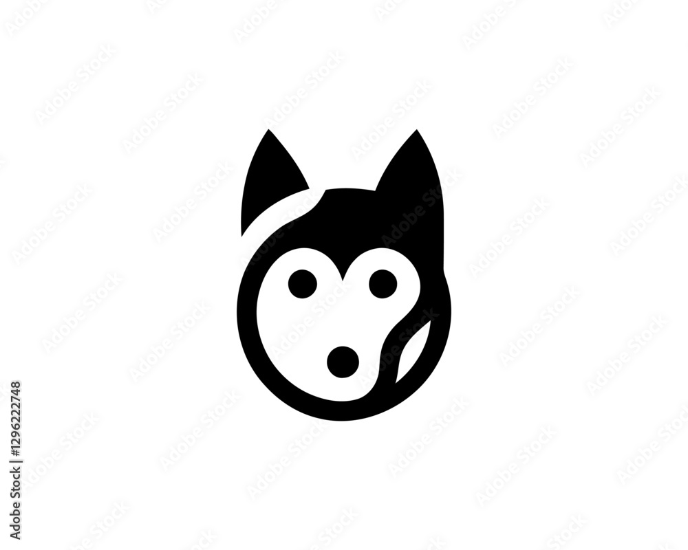 Abstract Dog Logo design template. Dog head icon. Vector illustration. Simple silhouette. Flat style. Cartoon dog face logo. Animal logotype concept. Abstract Dog Logo design template. Dog head icon. Vector illustration. Simple silhouette. Flat style. Cartoon dog face logo. Animal logotype concept.