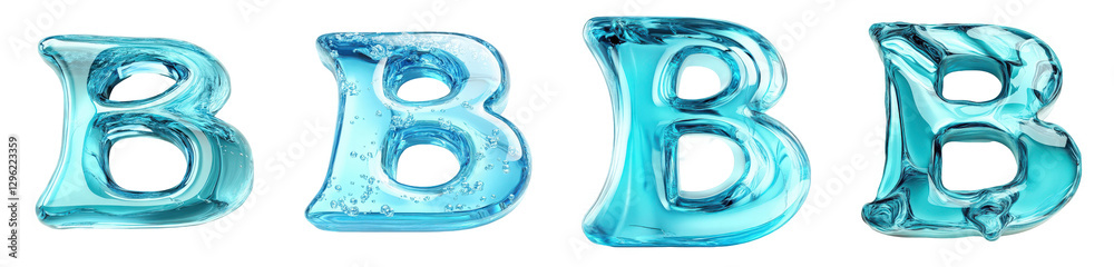 Stylish Blue Ice Letters Forming the Letter B Isolated on a white background Stylish Blue Ice Letters Forming the Letter B Isolated on a white background