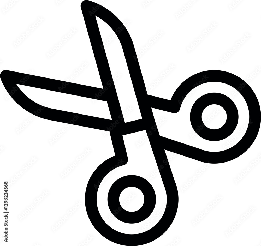 illustration of a scissors line icon isolated on white background illustration of a scissors line icon isolated on white background