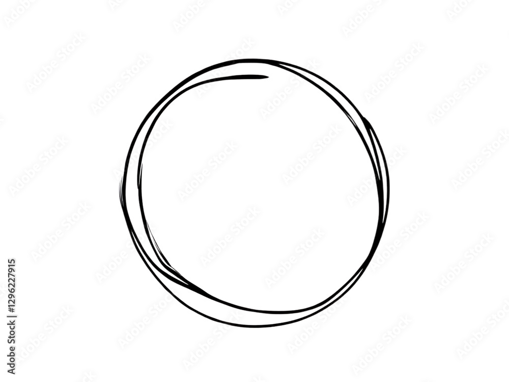 Circular line drawing abstract art minimalist style artistic concept