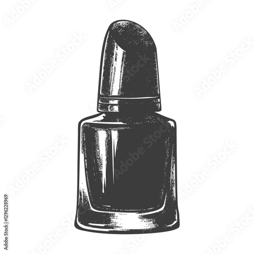 Hand Drawn Illustration Of A Nail Polish Bottle