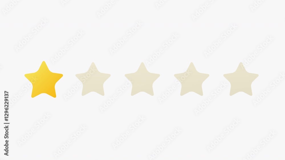 Motion graphics with five stars flashing in sequence.
