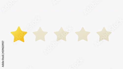 Motion graphics with five stars flashing in sequence. photo