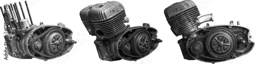 Engine from a two-stroke motorcycle engine on a white background vector image
