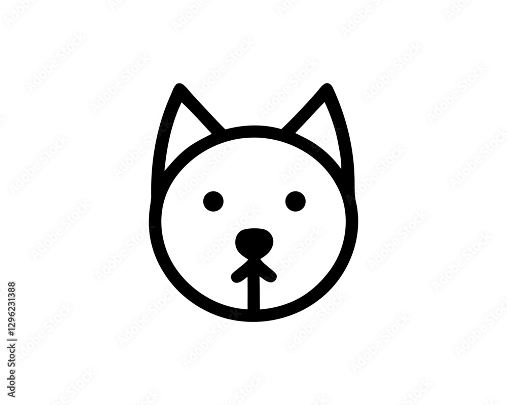 Abstract Dog Logo design template. Dog head icon. Vector illustration. Simple silhouette. Flat style. Cartoon dog face logo. Animal logotype concept. Abstract Dog Logo design template. Dog head icon. Vector illustration. Simple silhouette. Flat style. Cartoon dog face logo. Animal logotype concept.