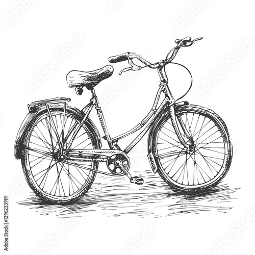 Obraz na płótnie Hand Drawn Sketch Of A Classic Bicycle Design w salonie