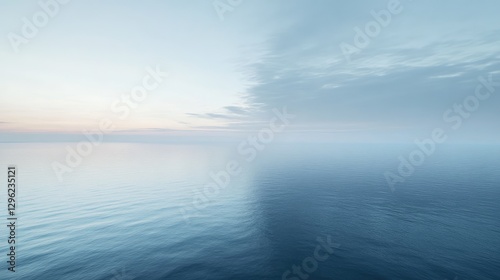 Wallpaper Mural A soft morning sky in shades of pale blue, with a faint glow near the horizon. Torontodigital.ca