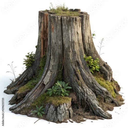tree stump isolated on white
