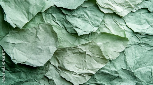 Wallpaper Mural Crumpled green paper pieces arranged overlapping to create texture Torontodigital.ca