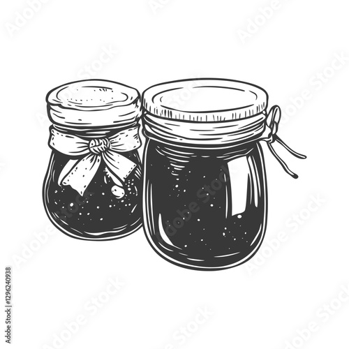 Two Glass Jars With Lids And One With A Ribbon