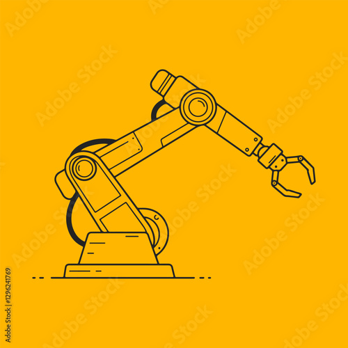 Robot arm icon, isolated, editable vector icon that can be used on websites and applications.