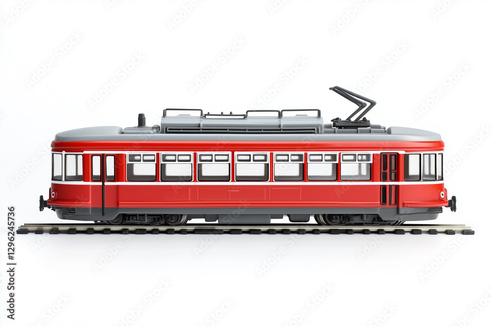 Miniature representation of Tram, Train, side angle, vehicle model Miniature representation of Tram, Train, side angle, vehicle model