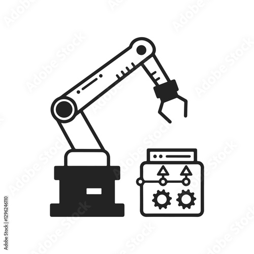 Robot arm icon, isolated and editable vector icon that can be used on websites.