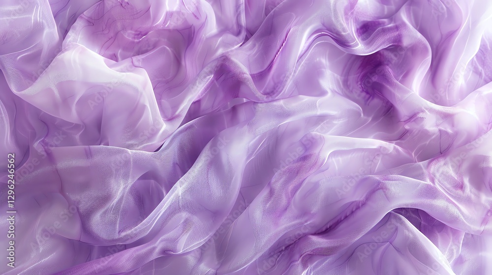 Obraz premium Soft, sheer purple fabric with a subtle, marbled pattern.