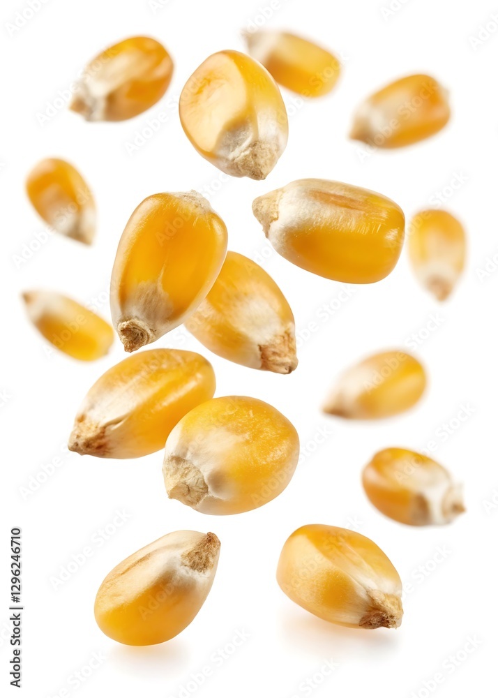 falling corn seed is isolated on white background ,Scattered Corn Seeds Isolated on a White Canvas, Capturing the Essence of Nature and Grain falling corn seed is isolated on white background ,Scattered Corn Seeds Isolated on a White Canvas, Capturing the Essence of Nature and Grain
