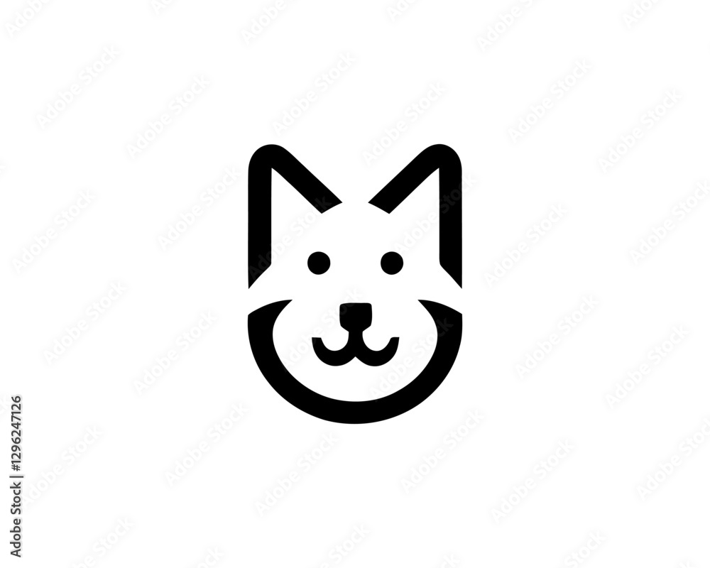 Abstract Dog Logo design template. Dog head icon. Vector illustration. Simple silhouette. Flat style. Cartoon dog face logo. Animal logotype concept. Abstract Dog Logo design template. Dog head icon. Vector illustration. Simple silhouette. Flat style. Cartoon dog face logo. Animal logotype concept.