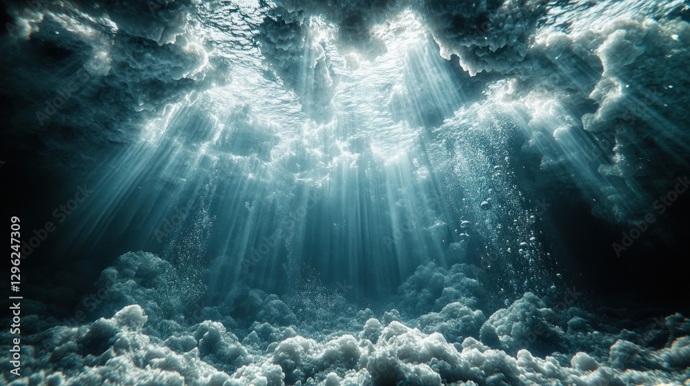 Underwater Sunbeams, Ocean Floor, Light Rays, Clouds Underwater Sunbeams, Ocean Floor, Light Rays, Clouds