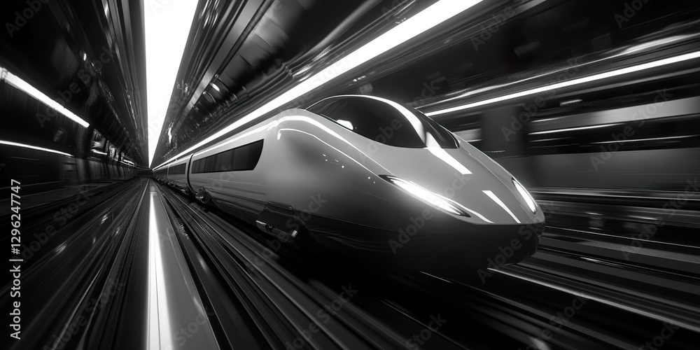 Fototapeta premium Tron-Style High-Speed Rail 