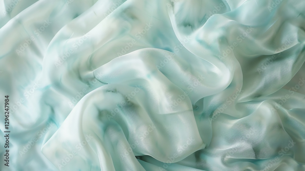 Obraz premium Soft, flowing turquoise fabric.
