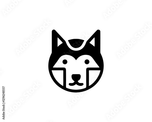 Abstract Dog Logo design template. Dog head icon. Vector illustration. Simple silhouette. Flat style. Cartoon dog face logo. Animal logotype concept. photo