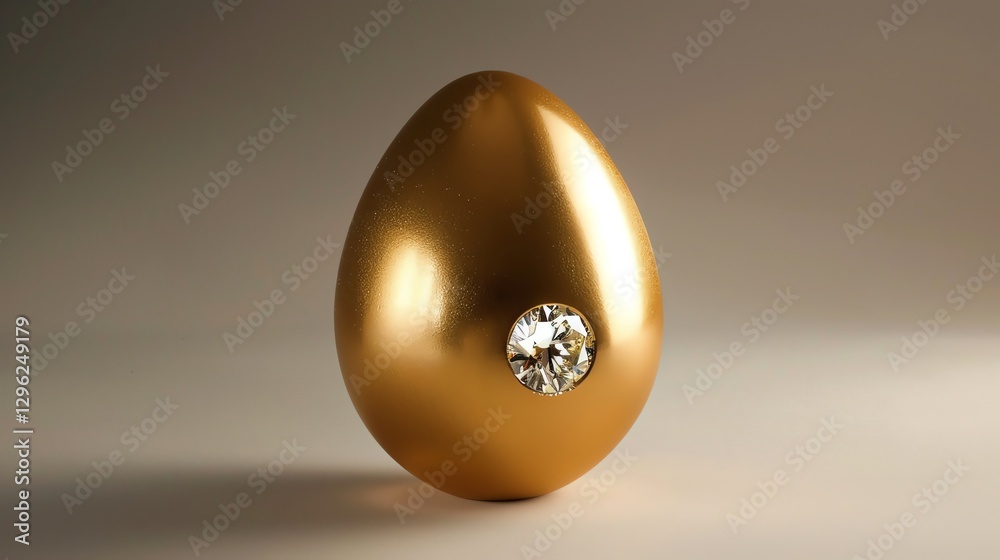 A golden egg with a diamond in it. A golden egg with a diamond in it.
