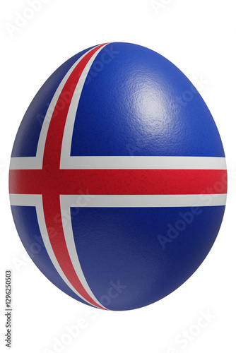 Free Download Rendered easter egg with a flag of Iceland on the surface. - GFXLoad