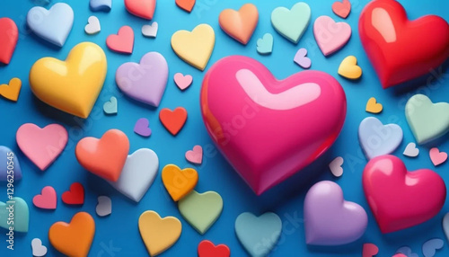 Colorful hearts as a background. 