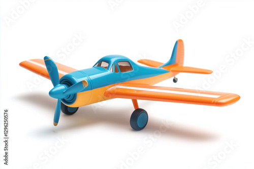 Aerobatic plane, Light aircraft toy, fun vehicle model, isolated on white photo