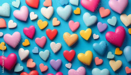 Colorful hearts as a background. 