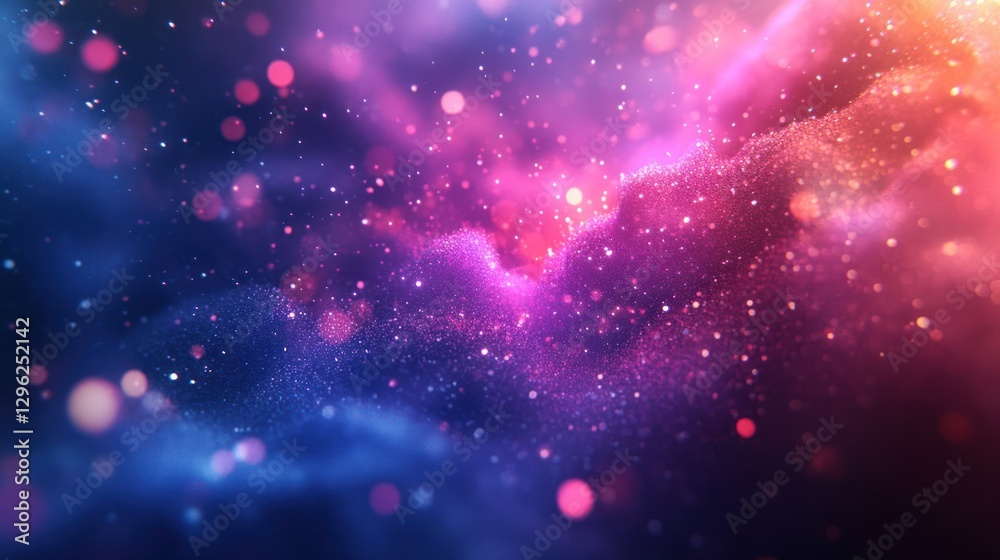 Pink and blue nebula cosmic dust swirl, space background, design Pink and blue nebula cosmic dust swirl, space background, design