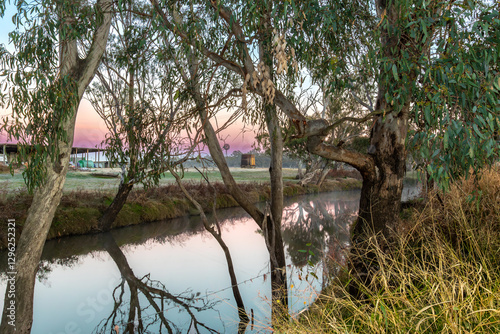 sunrise at the Condamine river