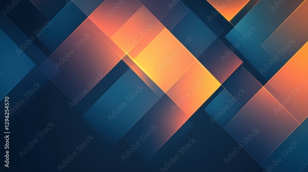 Abstract orange and blue geometric shapes, modern background, design element Abstract orange and blue geometric shapes, modern background, design element