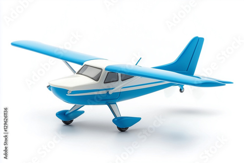 Small-scale Ultralight, Light aircraft vehicle, side perspective, photorealistic model photo