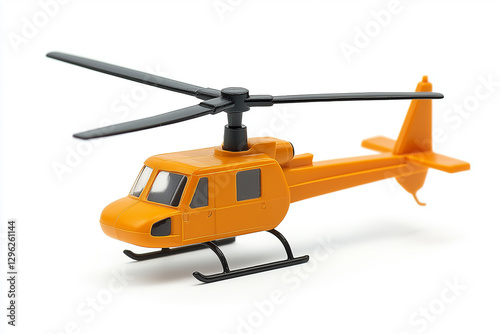 Toy version of Utility helicopter, Helicopter, white background, vehicle toy, bright colors photo