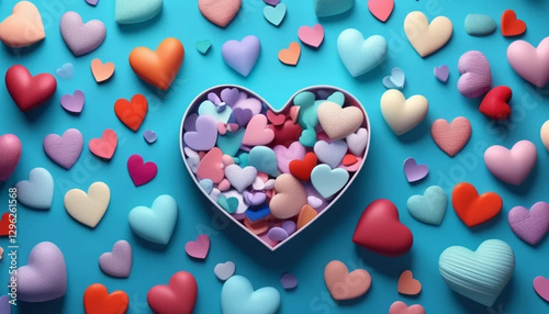 Colorful hearts as a background. 