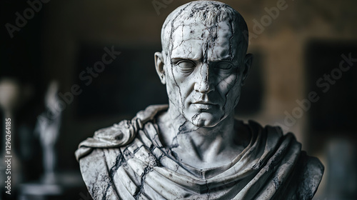 Roman Emperor Marble Bust
