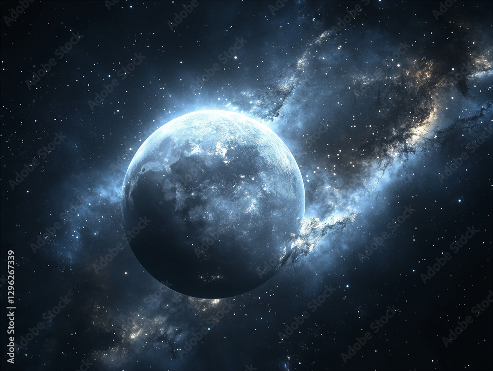 Obraz premium Planets floating in space background