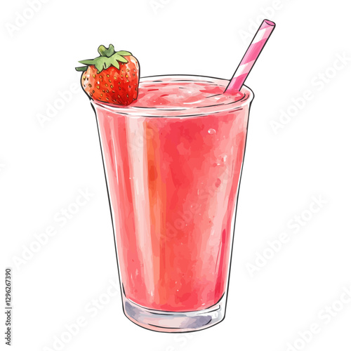 Smoothie minimalist 2D vector graphic illustration sketch on a white background.

