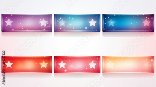 set of colorful banners with bubbles