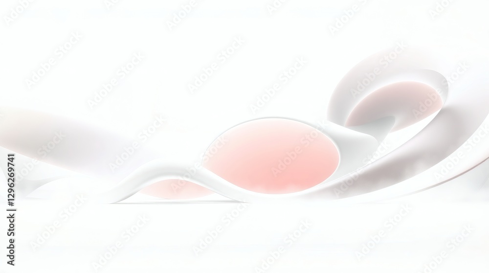 Fototapeta premium Abstract background illustration of a white round plate isolated on a blank background