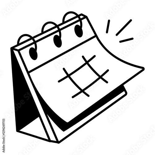 A hand drawn icon of a calendar 
