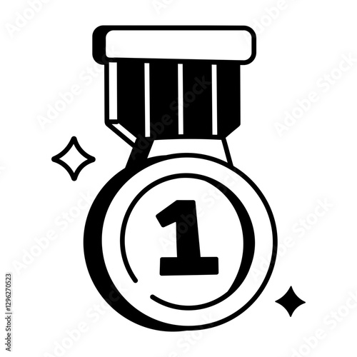 A hand drawn icon of a medal 
