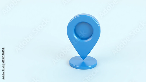 3D Blue Location Pin generated with AI