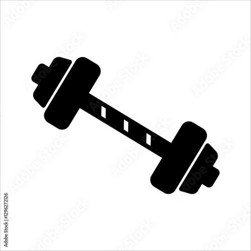 Dumbbell icons set in outlined and filled flat style. Gym heavy strength training dumbbell line pictograms. Weight lifting dumbbell signs.