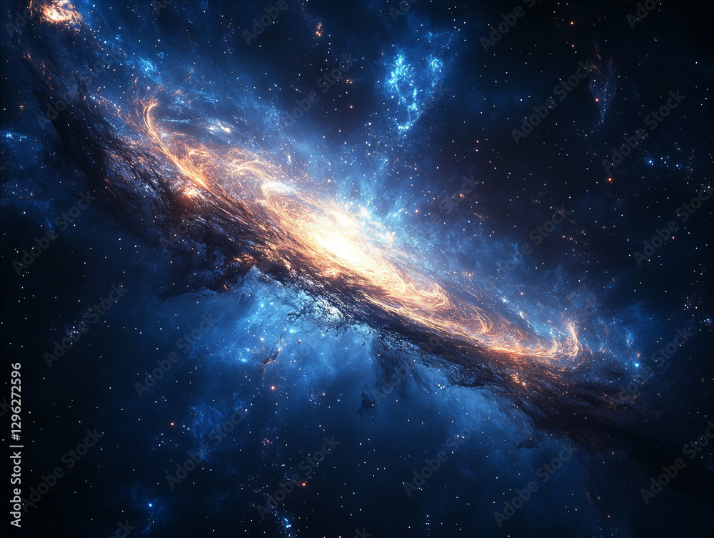 Fototapeta premium Background with planets in orbit